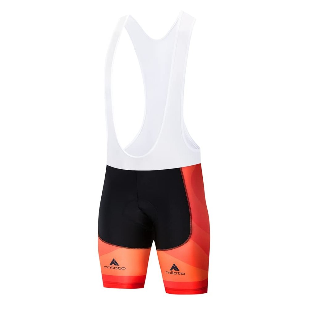 Uriah Men's Cycling Bib Shorts White 3D Coolmax Gel Padded Orange Red Size 4XL(CN)