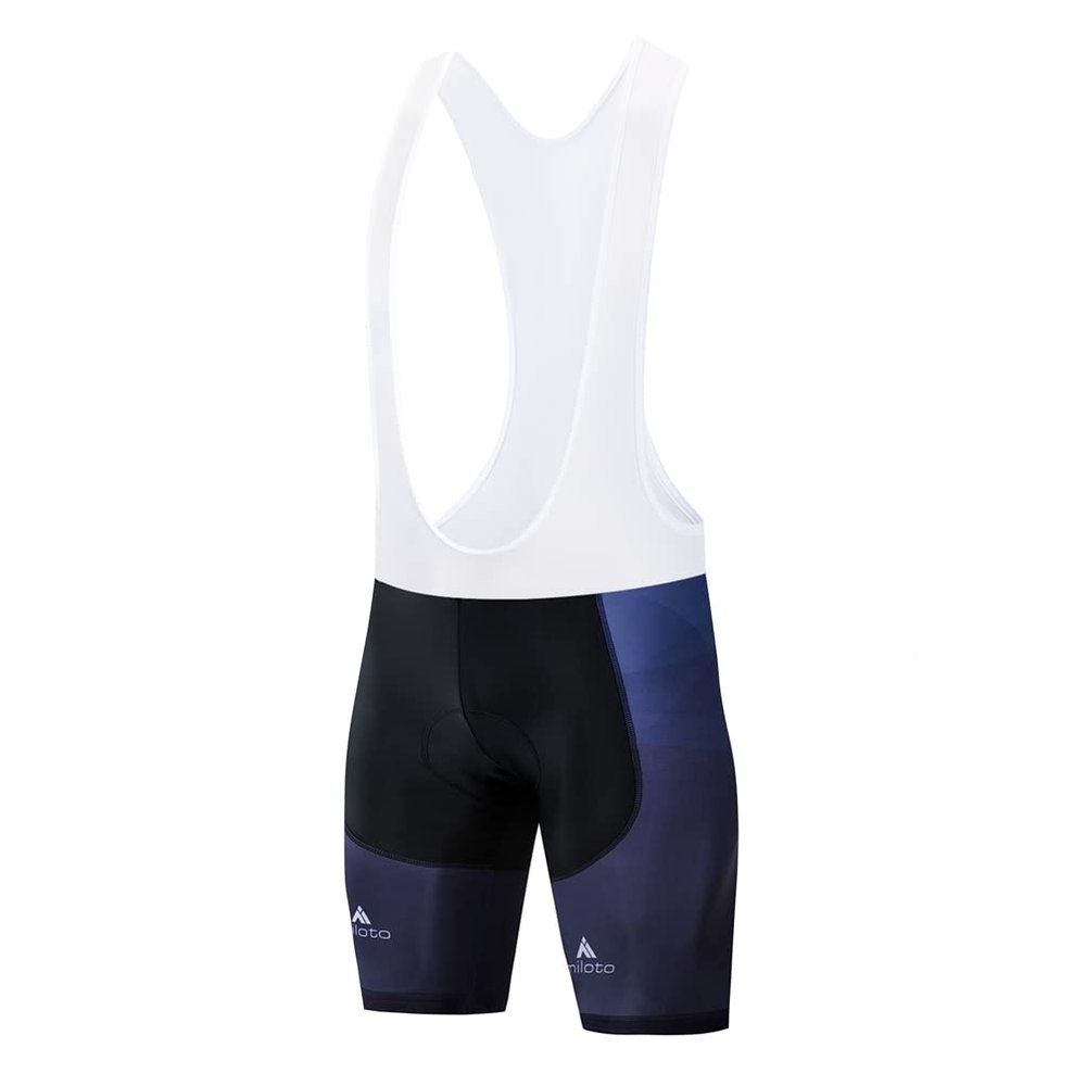 Uriah Men's Cycling Bib Shorts White 3D Coolmax Gel Padded Blue Dark Size XL(CN)