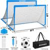 Kids Soccer Goal for Backyard Set - 2 Set of 6X4 / 4X3 ft Toddler Soccer Nets Training Equipment, Soccer Ball, Pop Up Portable Soccer Set for Kids and Youth Games and Training Goals Ages 3-16 Gift view 2