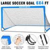 Kids Soccer Goal for Backyard Set - 2 Set of 6X4 / 4X3 ft Toddler Soccer Nets Training Equipment, Soccer Ball, Pop Up Portable Soccer Set for Kids and Youth Games and Training Goals Ages 3-16 Gift view 3