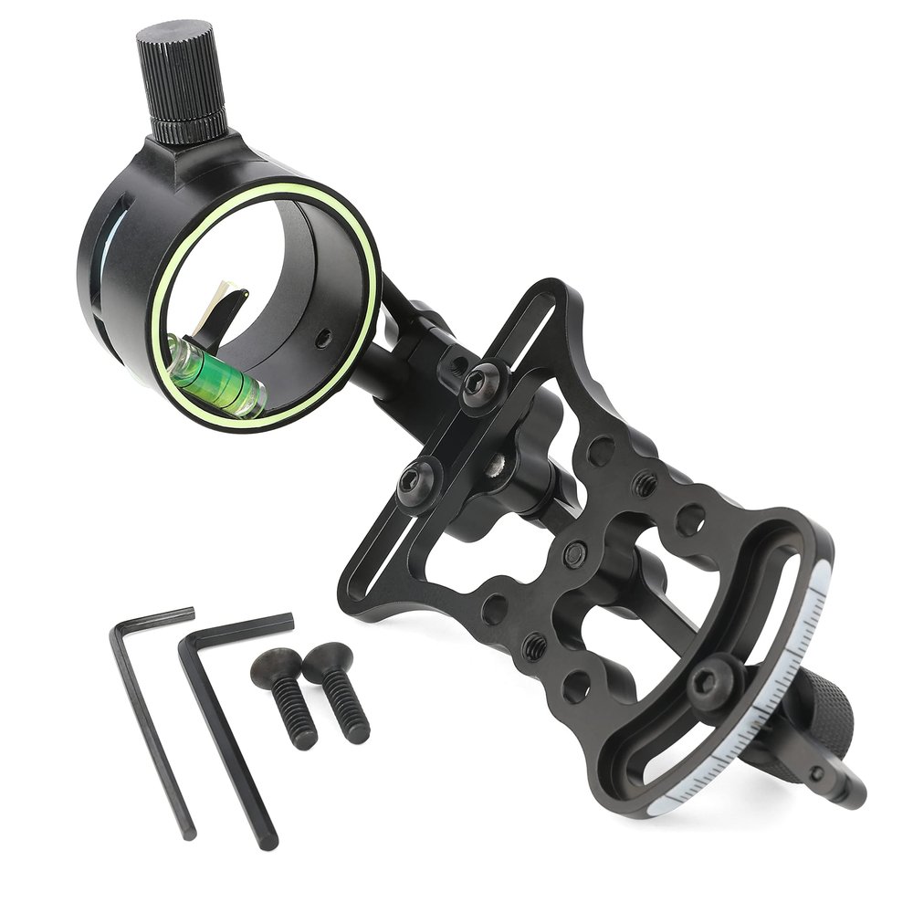 Limaity Single Pin Bow Sight Compound Bow Sights with 4X Magnifier for Right-Handed Archers