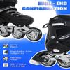 Black Inline Skates for Youth Boys Men, 4 Sizes Adjustable Blades Roller Skates with Ankle Support, Adjustable Strap, 90mm Wheels and Soft Boot Fit for Skating, Roller Derby, Street Hockey view 2