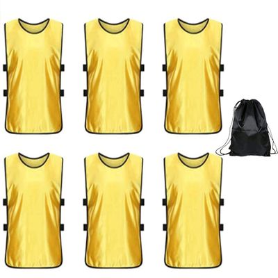 6 pcs Soccer Scrimmage Practice Vests Reversible Team Pennies with Belt Adult Kids Mesh Scrimmage ventilate Jersey