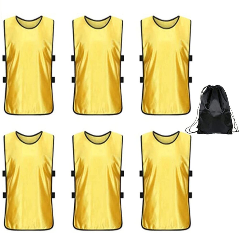 6 pcs Soccer Scrimmage Practice Vests Reversible Team Pennies with Belt Adult Kids Mesh Scrimmage ventilate Jersey