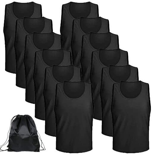 12 pcs Soccer Scrimmage Practice Vests Reversible Team Pennies with Belt Adult Kids Mesh Scrimmage Lightweight Jersey