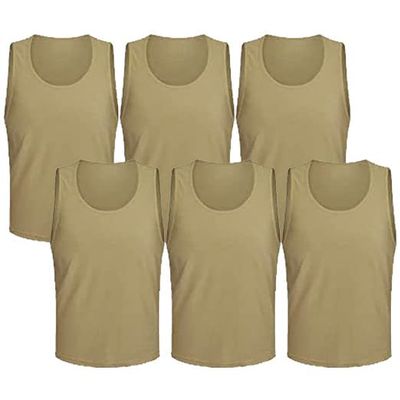 6 pcs Soccer Scrimmage Practice Vests Reversible Team Pennies with Belt Adult Kids Mesh Scrimmage Lightweight Jersey