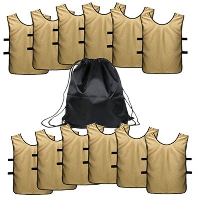 12 pcs Soccer Scrimmage Practice Vests Reversible Team Pennies with Belt Adult Kids Mesh Scrimmage ventilate Jersey