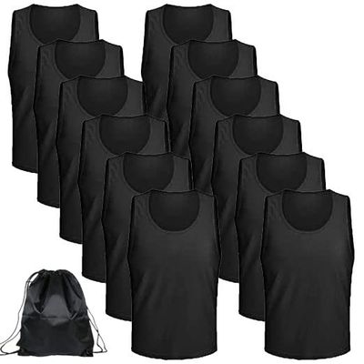 12 pcs Soccer Scrimmage Practice Vests Reversible Team Pennies with Belt Adult Kids Mesh Scrimmage Lightweight Jersey