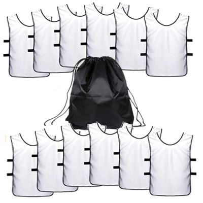 12 pcs Soccer Scrimmage Practice Vests Reversible Team Pennies with Belt Adult Kids Mesh Scrimmage ventilate Jersey