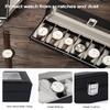 Uten Watch Boxes 6 Slots, Watch Display Storage Box PU Jewelry Collection Case Organiser Holder view 4