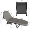 Plerile Portable Folding Camping Cot Bed, Adjustable Lounge Chair Outdoor Reclining Chaise, 78"x24" Sleeping Cot Chair for Travel and Office (Color : Pink) view 2