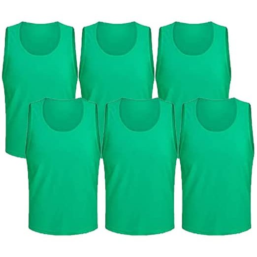 6 pcs Soccer Scrimmage Practice Vests Reversible Team Pennies with Belt Adult Kids Mesh Scrimmage Lightweight Jersey