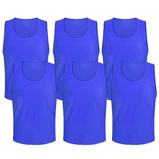 6 pcs Soccer Scrimmage Practice Vests Reversible Team Pennies with Belt Adult Kids Mesh Scrimmage Lightweight Jersey