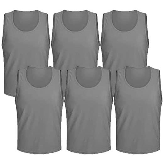 6 pcs Soccer Scrimmage Practice Vests Reversible Team Pennies with Belt Adult Kids Mesh Scrimmage Lightweight Jersey