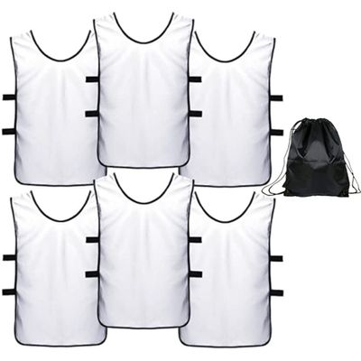 6 pcs Soccer Scrimmage Practice Vests Reversible Team Pennies with Belt Adult Kids Mesh Scrimmage ventilate Jersey