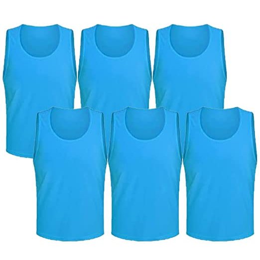 6 pcs Soccer Scrimmage Practice Vests Reversible Team Pennies with Belt Adult Kids Mesh Scrimmage Lightweight Jersey