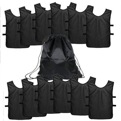 12 pcs Soccer Scrimmage Practice Vests Reversible Team Pennies with Belt Adult Kids Mesh Scrimmage ventilate Jersey