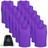 12 pcs Soccer Scrimmage Practice Vests Reversible Team Pennies with Belt Adult Kids Mesh Scrimmage Lightweight Jersey view 1