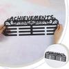SUPERDANT Achievements Text Medal Hanger Display Hollow Pentagram Medal Display Holder with 12 Lines Sturdy Steel Award Display Holders Wall Mounted Medal Display Racks for Ribbon Lanyard view 3