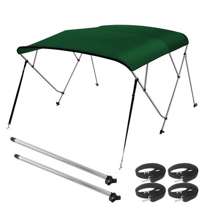 Seamander 3-4 Bow Bimini Top Cover 13 Different Size Multiple Color Options Includes Mounting Hardwares,Storage Boot with 1 Inch Aluminum Frame(Forest Green 4 Bow 8'L x 54" H x 73"-78" W)