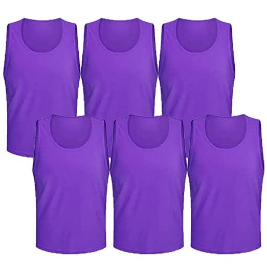 6 pcs Soccer Scrimmage Practice Vests Reversible Team Pennies with Belt Adult Kids Mesh Scrimmage Lightweight Jersey