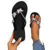 Hbeylia Platform Flip Flop for Women Rhinestones Glitter Butterfly Wedge Arch Support Sandals Comfortable Soft Cushion Nonslip Wedge Flip Flops Slides Summer Beach Thong Sandals for Wedding Bride view 2