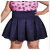 OYOANGLE Women's Plus Size Skater Tennis Skirt High Waist Mini Flared Pleated Skirt Blue 0XL view 1