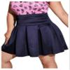 OYOANGLE Women's Plus Size Skater Tennis Skirt High Waist Mini Flared Pleated Skirt Blue 0XL view 3