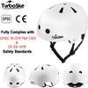 TurboSke Skateboard Helmet, Multi-Sport Helmet, Bike Helmet for Youth, Men, Women (WWhite, S/M (20.5"-22.8")) view 2