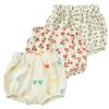 ZFTTZYMX Toddler Girls Boys 3 Pack Cotton Linen Shorts Elastic Waist Baby Kids Cute Floral Printed Short Bloomers Bottoms view 1