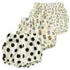ZFTTZYMX Toddler Girls Boys 3 Pack Cotton Linen Shorts Elastic Waist Baby Kids Cute Floral Printed Short Bloomers Bottoms view 1