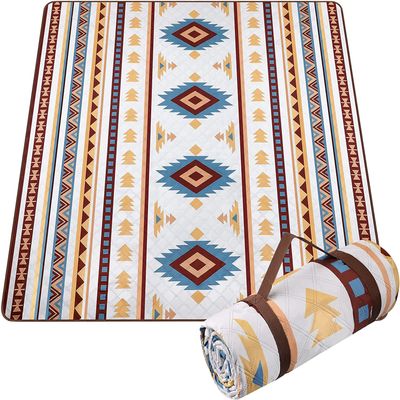 EXELNT Extra Large Outdoor Picnic Blankets Waterproof, for The Beach, Camping Travelling on The Grass, Park Blanket, Rolling Up PackagingPortable Carring, 79" x 79" Picnic Mat - Aksu Style (Pink)