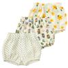 ZFTTZYMX Toddler Girls Boys 3 Pack Cotton Linen Shorts Elastic Waist Baby Kids Cute Floral Printed Short Bloomers Bottoms view 1