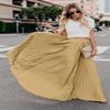 ebossy Women's High Waist Flowy Pleated Chiffon Maxi Skirt (X-Large, Khaki) view 4