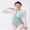 Dance Elite - Femm - Floral Lace Yoke shoulder and sleeve Dance leotard. Leotards for Women Ballet and Dance (Sage Green, Adult L) view 3