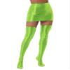 Linjinx Women's Oil Shiny Glossy Ruffled A-line Mini Skirt Elastic Overknee Stockings Set Teddy Solid Large view 3