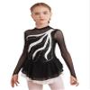 iiniim Girls Kids Shiny Long Sleeve Figure Ice Skating Dress Ballerina Leotards Lyrical Ballet Dance Dress White 10 Years view 1