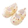 Infant Toddler Shoes Strawberry Prints Soft Soled Non Slip Socks Baby Floor Shoes Socks Spring And (Yellow, 6-12 Months) view 1