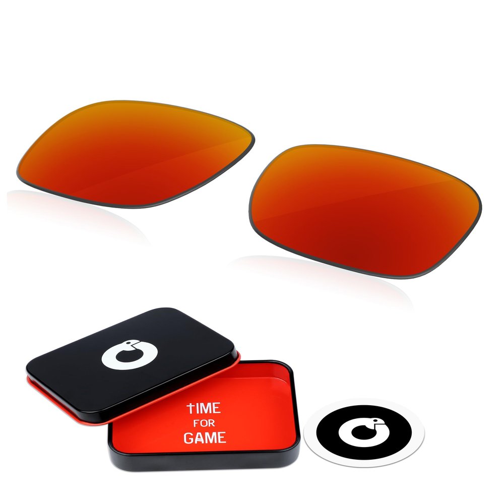OWORK 1.8MM Polycarbonate Replacement Lenses for Oakley Crankcase OO9165 56mm Sunglass - Fire Red