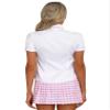 Agoky Sexy Schoolgirl Lingerie Set Japanese Anime Roleplay Outfits Uniform Sets Shirt with Plaid Skirt Pink XX-Large view 3