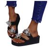 Hbeylia Rhinestones Butterfly Flip Flop for Women Platform &Wedge Arch Support Sandals Lightweight Slip On Comfortable Soft Cushion Nonslip Wedge Slides Summer Beach Thong Walking Sandals view 1