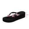 Hbeylia Rhinestones Butterfly Flip Flop for Women Platform &Wedge Arch Support Sandals Lightweight Slip On Comfortable Soft Cushion Nonslip Wedge Slides Summer Beach Thong Walking Sandals view 4