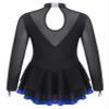 iiniim Girls Kids Shiny Long Sleeve Figure Ice Skating Dress Ballerina Leotards Lyrical Ballet Dance Dress Royal Blue 6 Years view 4