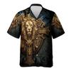 Lion Christian Hawaiian Shirt for Mens - Lion Viking Summer Shirt, Button Down Shirt Short Sleeve (MP_Lion_14) Size M view 1