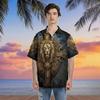 Lion Christian Hawaiian Shirt for Mens - Lion Viking Summer Shirt, Button Down Shirt Short Sleeve (MP_Lion_14) Size M view 2