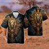 Lion Christian Hawaiian Shirt for Mens - Lion Viking Summer Shirt, Button Down Shirt Short Sleeve (MP_Lion_14) Size M view 3