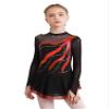 iiniim Girls Kids Shiny Long Sleeve Figure Ice Skating Dress Ballerina Leotards Lyrical Ballet Dance Dress Red 8 Years view 1