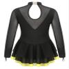 iiniim Girls Kids Shiny Long Sleeve Figure Ice Skating Dress Ballerina Leotards Lyrical Ballet Dance Dress Yellow 10 Years view 4