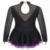 iiniim Girls Kids Shiny Long Sleeve Figure Ice Skating Dress Ballerina Leotards Lyrical Ballet Dance Dress Purple 6 Years view 4