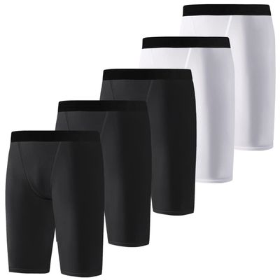 Valcatch 5 Pack Compression Shorts for Boys,Youth Athletic Undershort,Sport Base Layer for Basketball Running Baseball